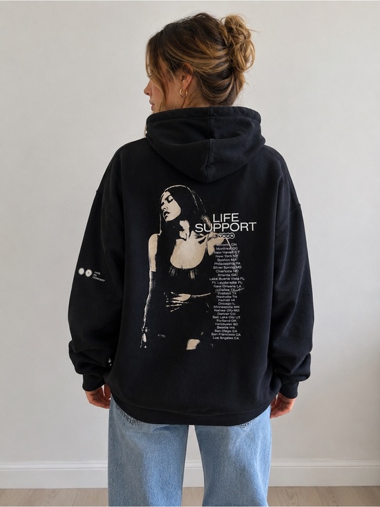 Other - Madison Beer Life Support Tour Black Graphic Pullover Hoodie Size L